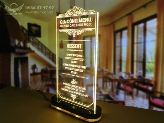 menu mica sang led