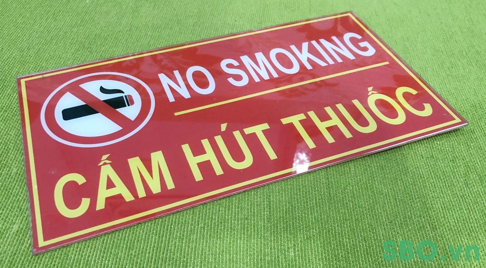 bang bien bao an toan cam hut thuoc Biển báo an toàn no smoking cấm hút thuốc mica