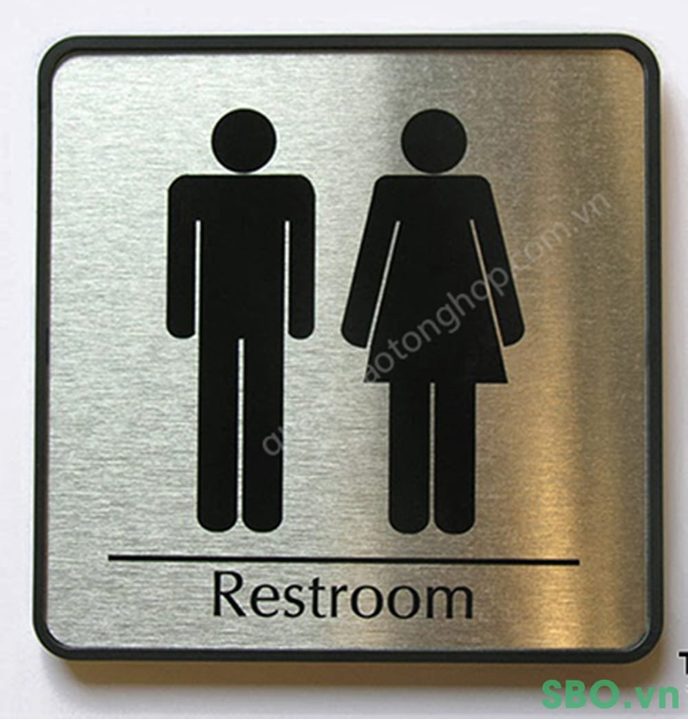 bang bien toilet alu mau inox xuoc dan decal bảng biển toilet bằng alu màu inox xước dán decal