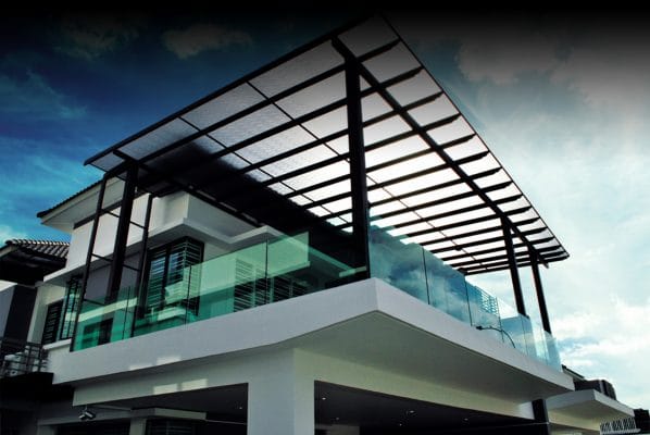 công trình mái hiên ban côn nhà ở lấy sáng