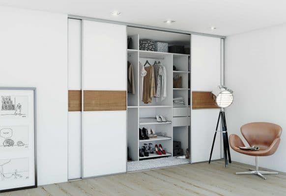 tủ quần áo âm tường pvc trắng
