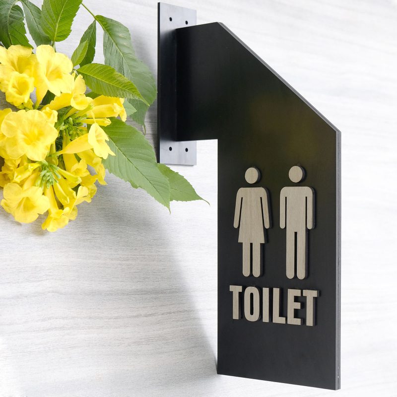 bang toilet go gan tuong 2 mat tl10 Bảng Toilet Gỗ gắn tường 2 mặt chữ nổi TL10