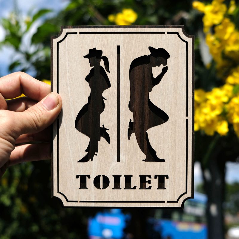 bang toilet go nhan biet nha ve sinh nam nu TL04 bang toilet go nhan biet nha ve sinh nam nu TL04