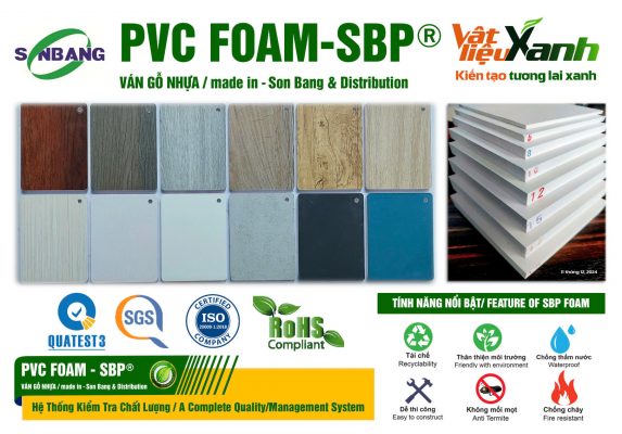 Van go nhua PVC Foam SBP Ván gỗ nhựa PVC Foam SBP tại Sơn băng