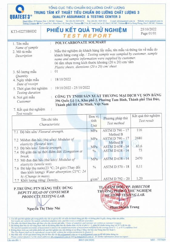 Chung nhan Tieu chuan Do luong Chat luong Poly Solmart cua cong ty Son Bang Chứng nhận Tiêu chuẩn Đo lường Chất lượng Poly Solmart của công ty Sơn Băng