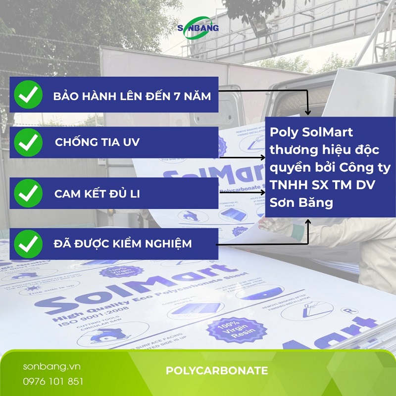 Tam polycarbonate chat luong 4 Tấm poly chất lượng được làm từ 100% nhựa nguyên sinh