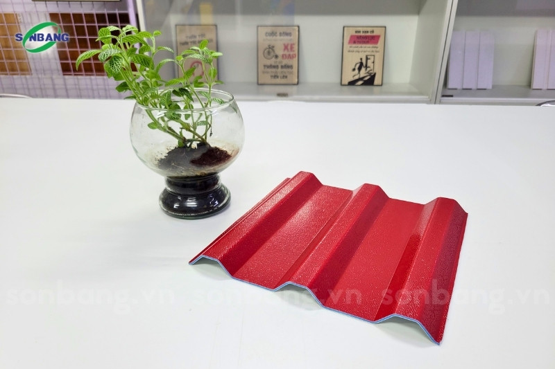 ton nhua pvc 4 Tôn nhựa PVC 11 sóng màu đỏ