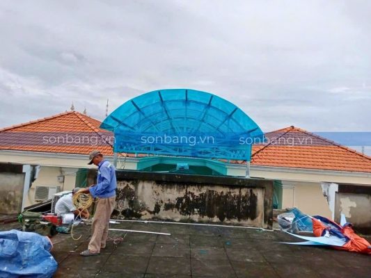 mai che poly cong trinh dan dung 1 Thi công tấm Poly SolMart tại Ban kinh tế tỉnh Tây Ninh