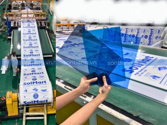 mai che poly cong trinh dan dung 10 Tấm Poly SolMart tại nhà máy sản xuất