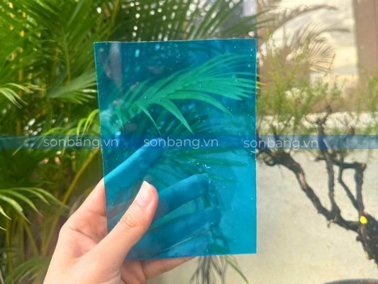 mai che poly cong trinh dan dung 5 Cận cảnh tấm Poly 3mm màu xanh Tosca trên thực tế