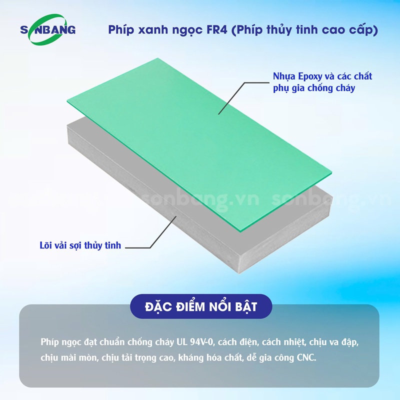 phan loai phip cach dien 6 Tấm phíp xanh ngọc FR4 đạt chuẩn chống cháy