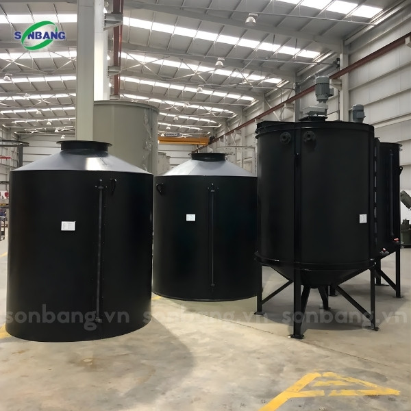 tam nhua hdpe 5 Bồn chứa hóa chất trong công nghiệp bằng tấm nhựa HDPE đen