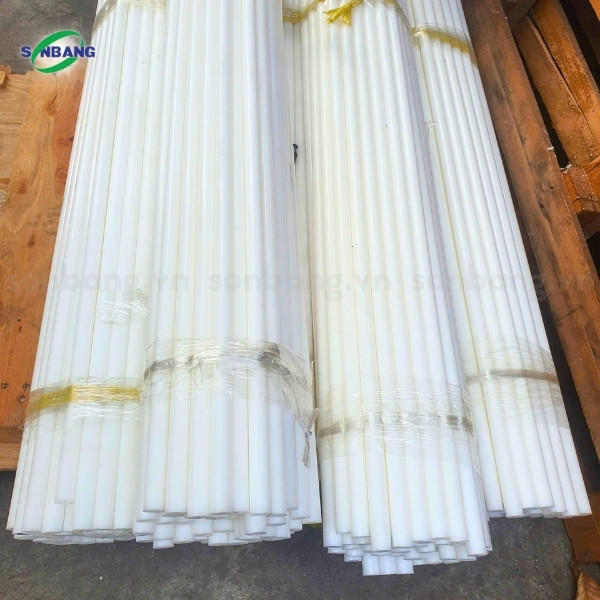thanh nhua pom tron 4 Cây nhựa POM-C dạng thanh dài 1m