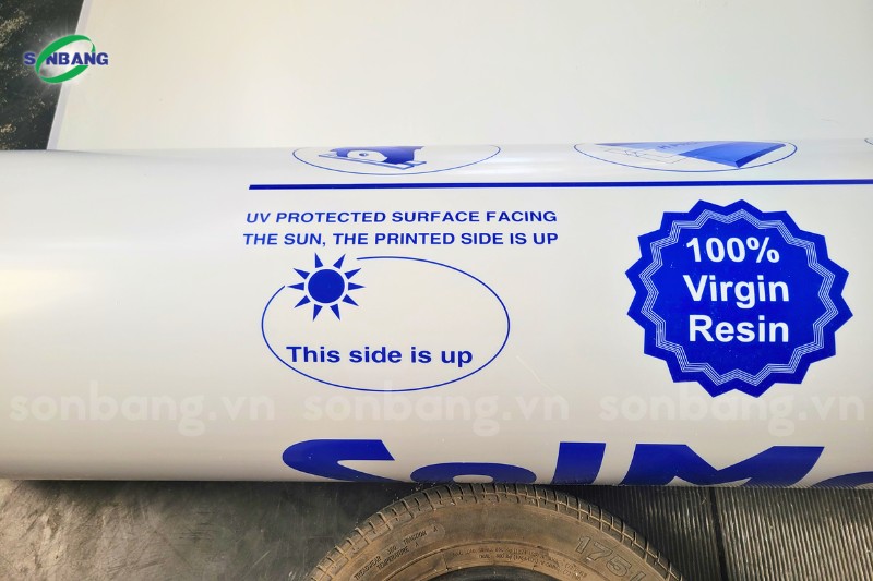 phan biet tam poly chinh hang 6 Thông tin về khả năng chống tia UV được in trên tấm Poly chính hãng