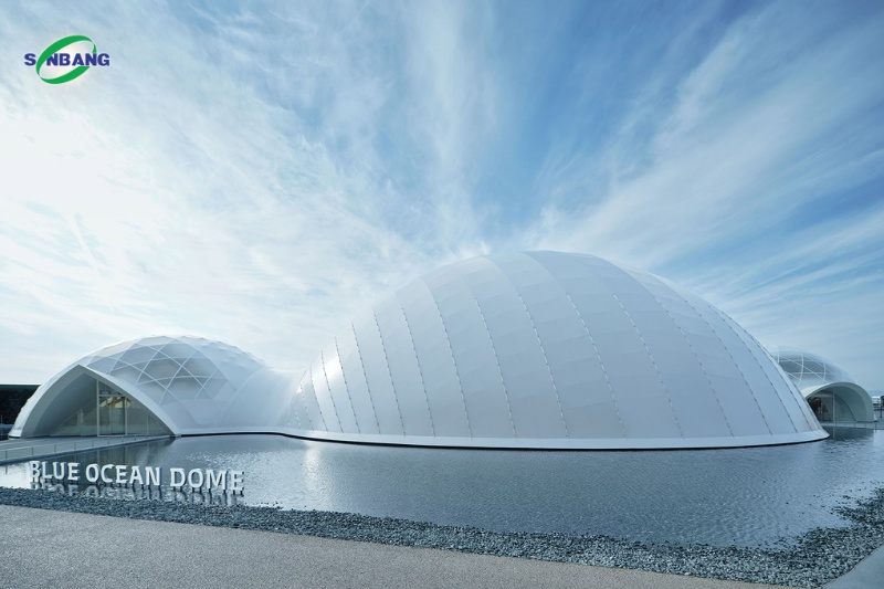 polycarbonate osaka expo 2025 7 Các mái vòm được kết nối với nhau bằng lớp vỏ Polycarbonate