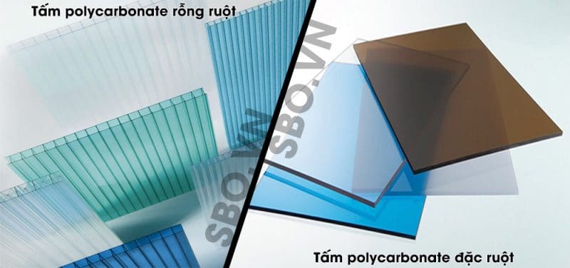 So sánh tấm lợp lấy sáng polycarbonate đặc ruột và rỗng ruột
