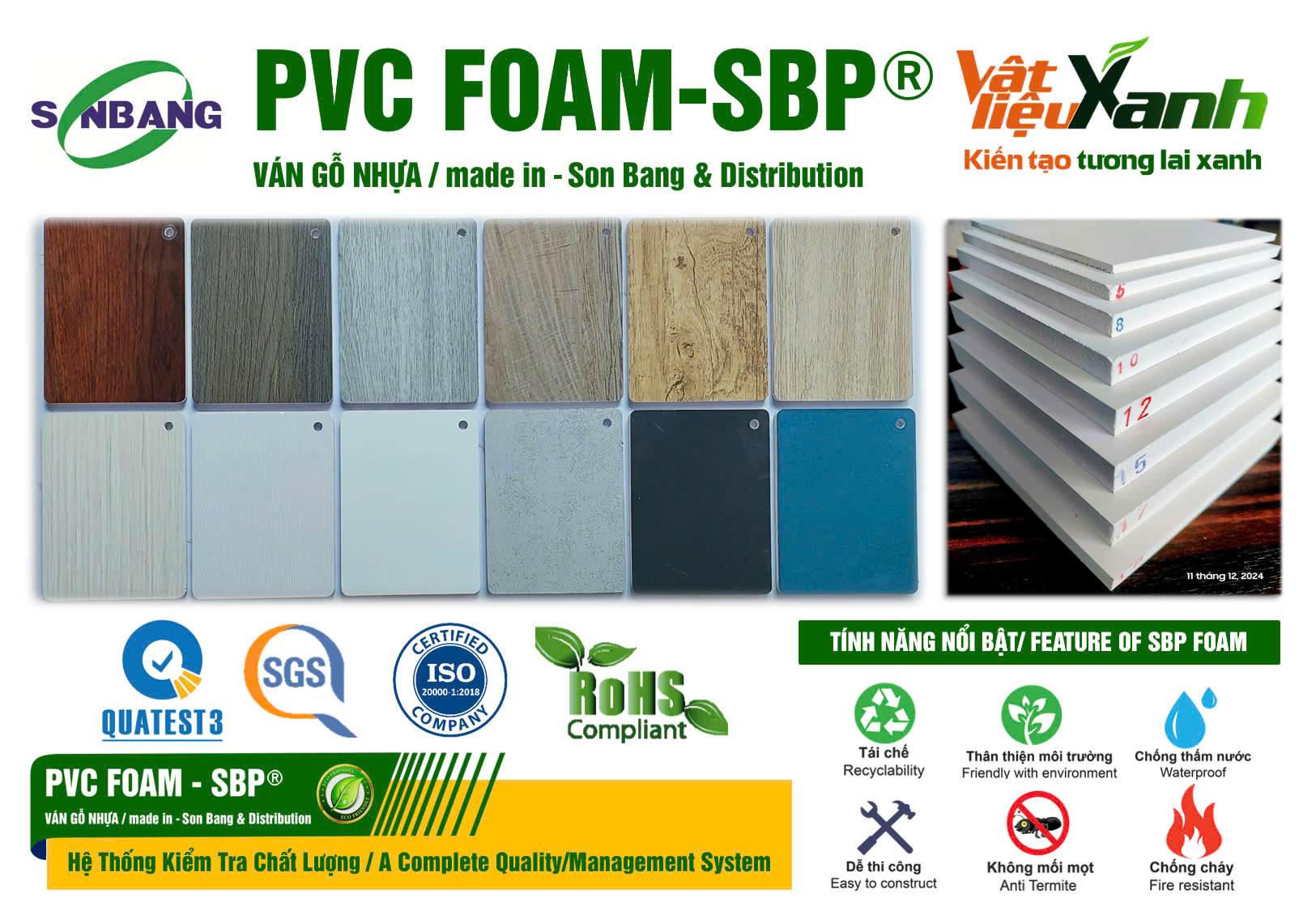 Van go nhua PVC Foam SBP Ván gỗ nhựa PVC Foam SBP tại Sơn băng