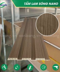 Lam sóng nhựa nano vân gỗ ốp tường, ốp trần 3 sóng SOL-13