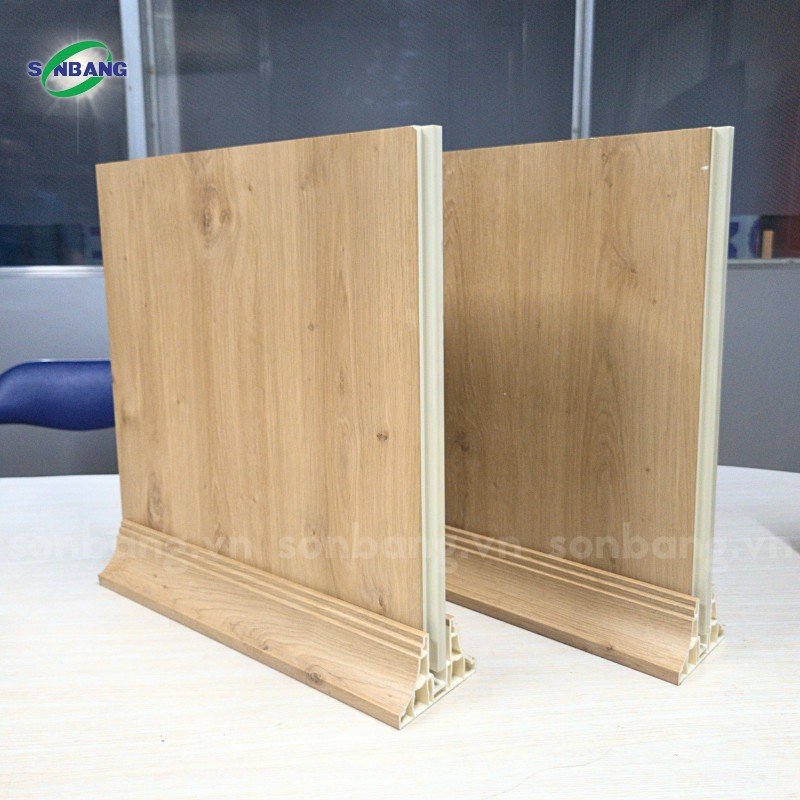 chan de vach ngan 5 Chân đế vách ngăn nhựa PVC vân gỗ