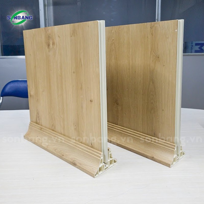 vach ngan nhua nano 4 Tấm vách nhựa nano ngăn phòng vân gỗ hai mặt - Ảnh 3
