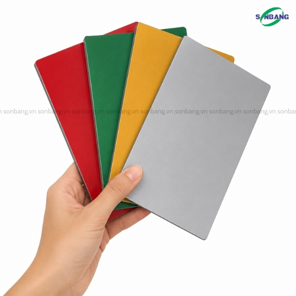 tam alu ngoai troi son bang Bộ 4 mẫu tấm alu với các gam màu nổi bật và trung tính